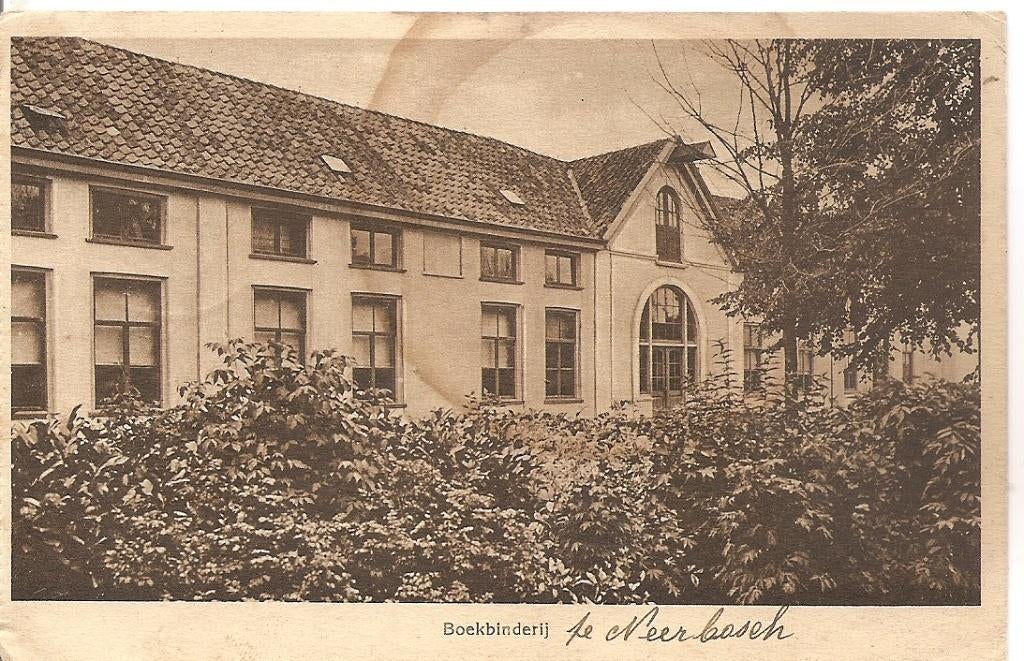 Nijmegen, Boekbinderij te Neerbosch, Verzamelen, Ansichtkaarten | Nederland, Ophalen of Verzenden, 1920 tot 1940, Gelopen, Gelderland