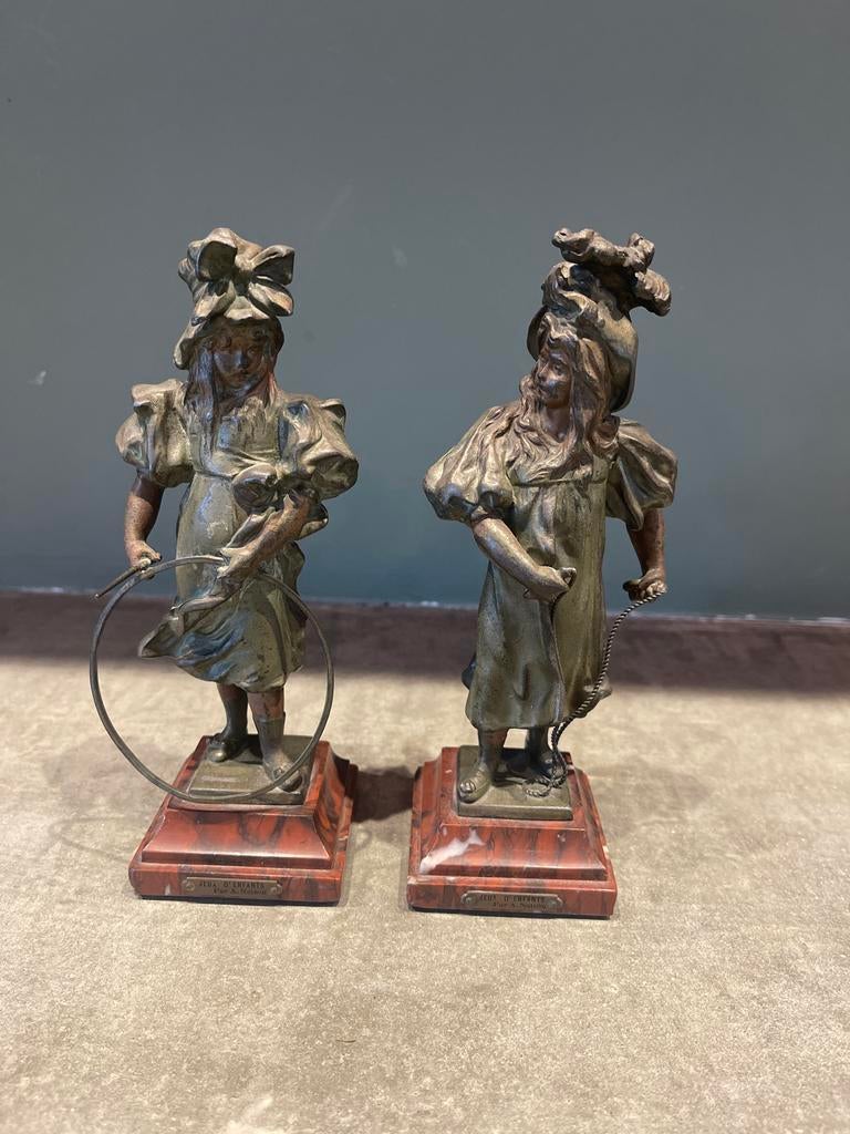Bronzen Beeldjes 'Jeux d'Enfants' - Set van 2, Ophalen of Verzenden