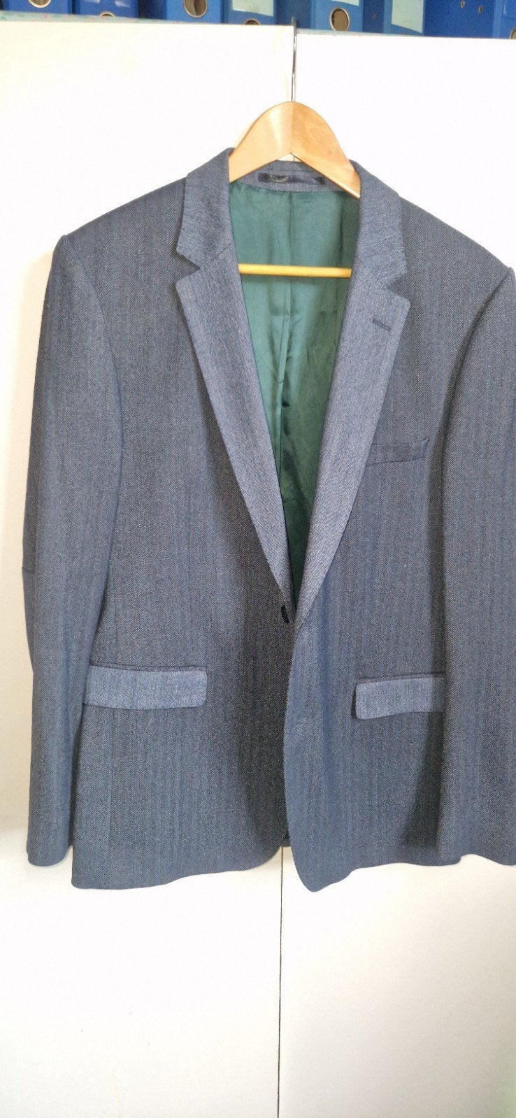 Cavallaro Napoli colbert maat 52 blauw-grijs, Kleding | Heren, Maat 52/54 (L), Blauw, Ophalen of Verzenden, Zo goed als nieuw