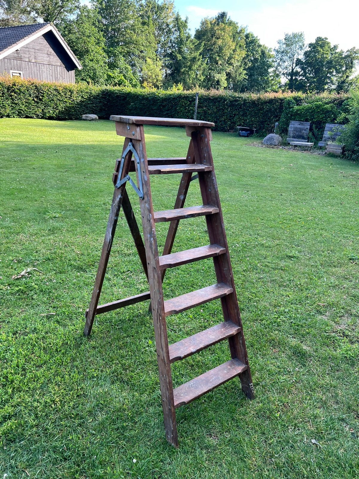 SALE - Vintage houten trapleer / schilderstrap, Ophalen, Gebruikt, Trap, Opvouwbaar of Inschuifbaar