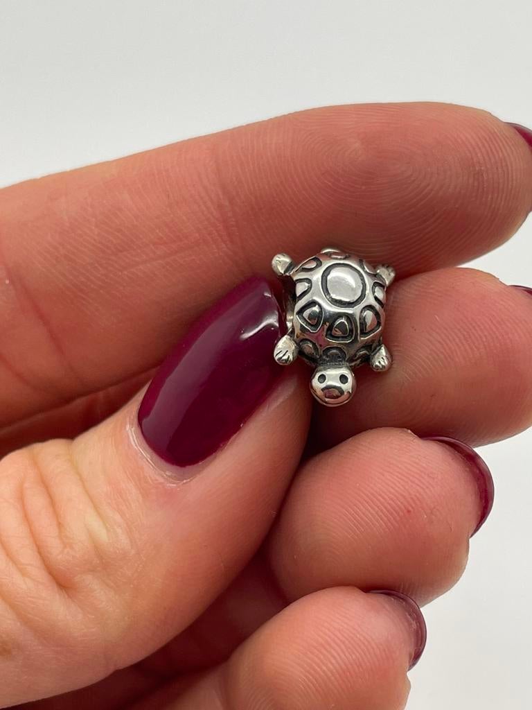 D375 Pandora zilveren bedel schildpad, Sieraden, Tassen en Uiterlijk, Bedels, Pandora, Ophalen of Verzenden, X, Zilver