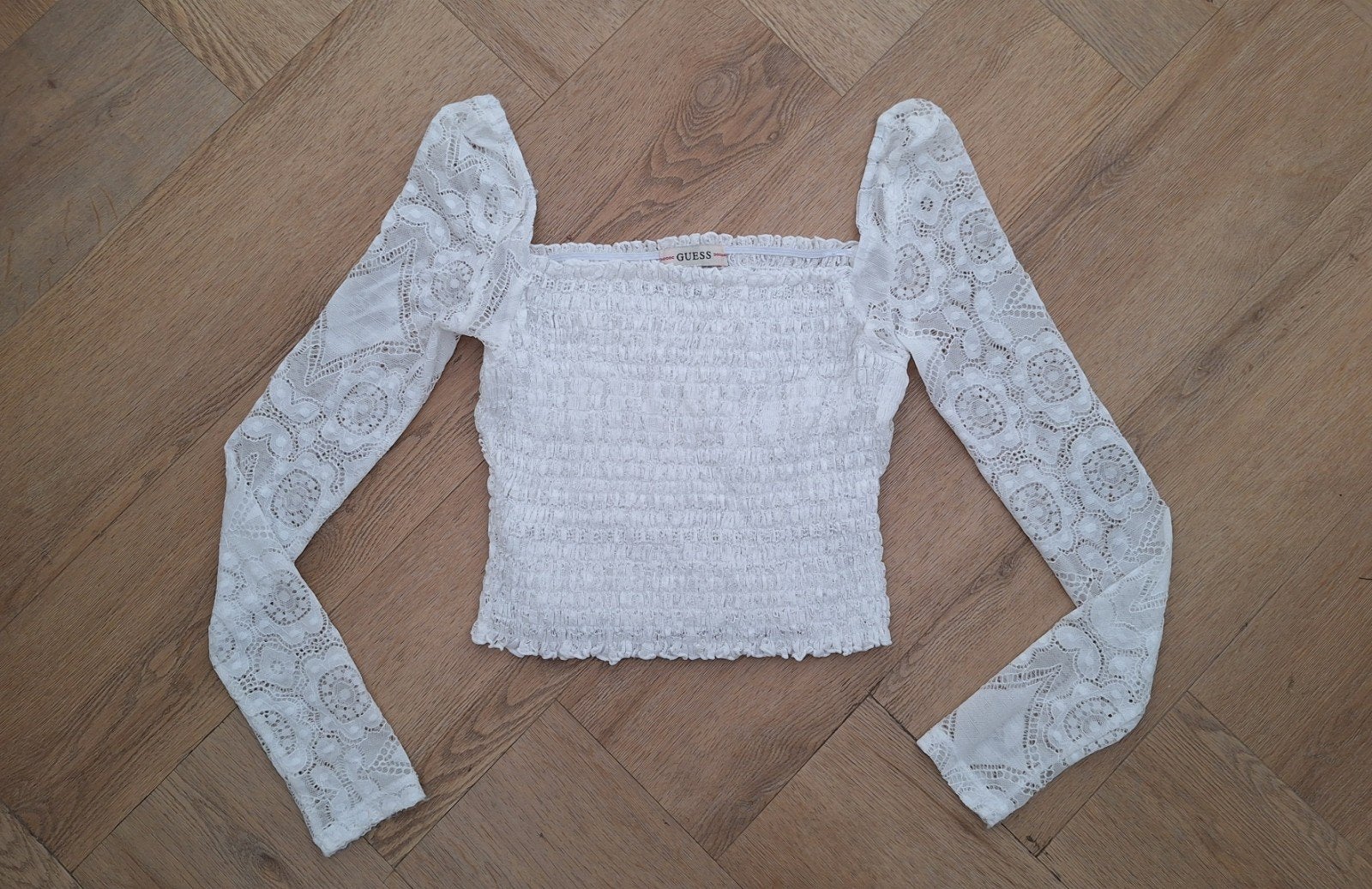 GUESS top wit met kant maat XS, Guess, Wit, Ophalen of Verzenden, Zo goed als nieuw