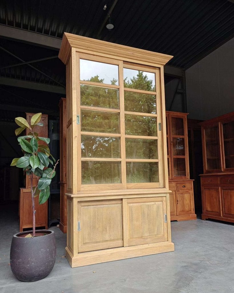 Grote eikenhouten notariskast | Buffetkast | Vitrine #5204, Huis en Inrichting, Kasten | Buffetkasten, 100 tot 150 cm, -, 200 cm of meer