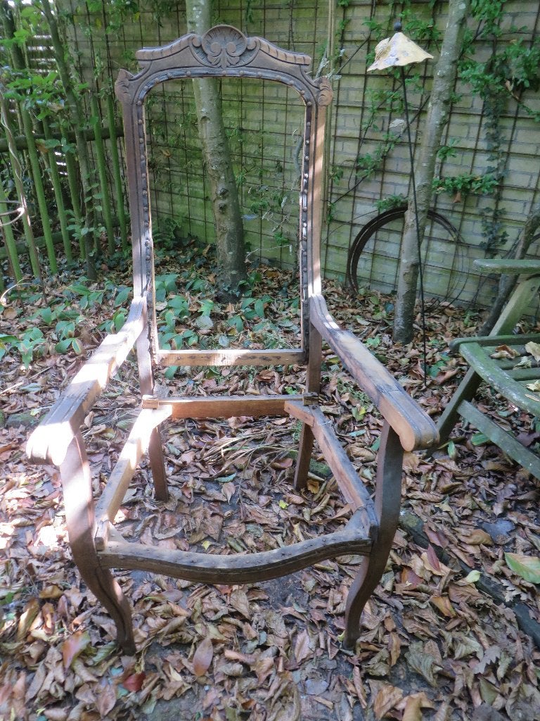 houten frame antieke hoge stoel, Ophalen