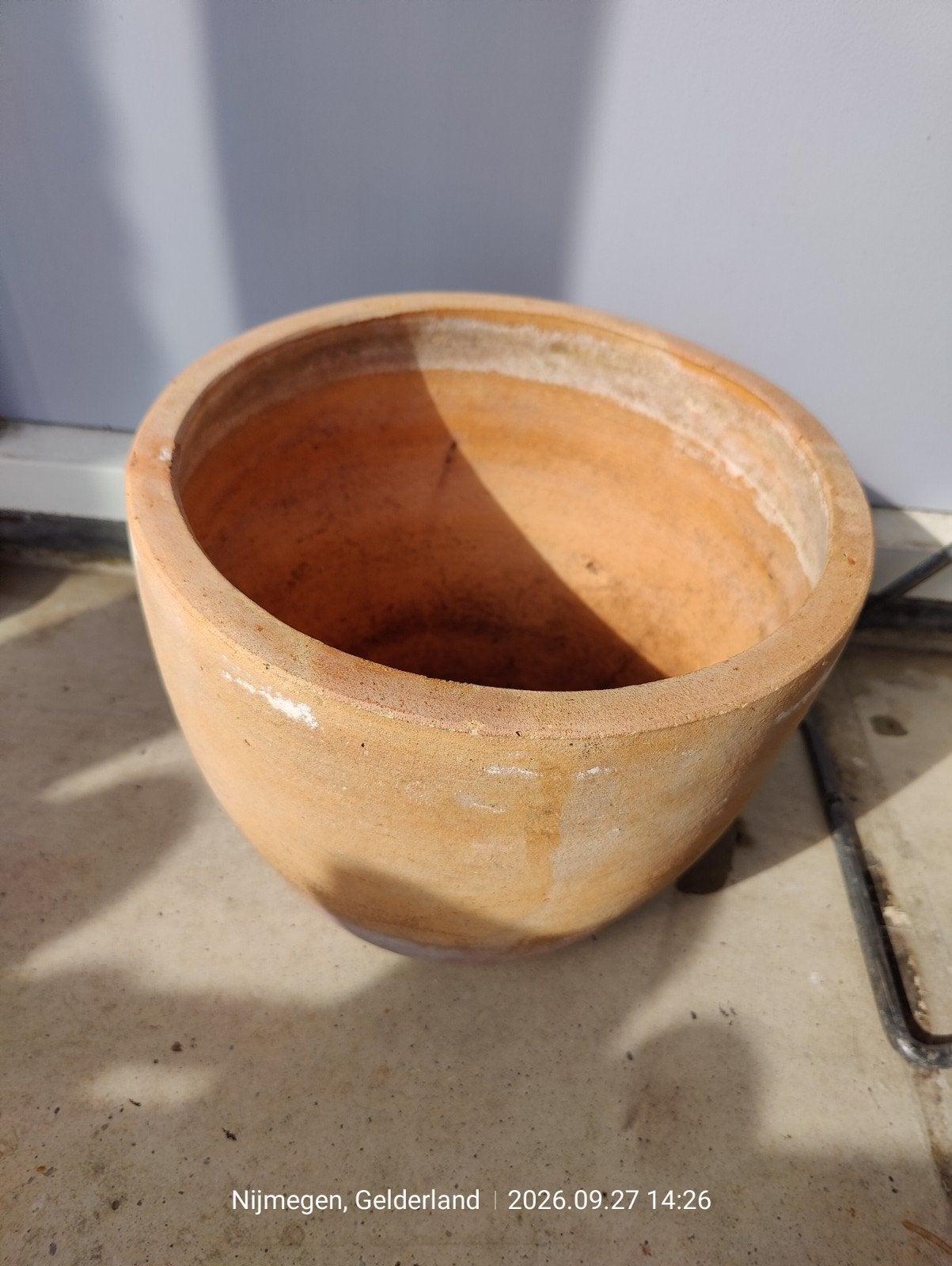 Terracotta bloempot - Gebruikt, Tuin en Terras, Gebruikt, Rond, Minder dan 40 cm, Binnen