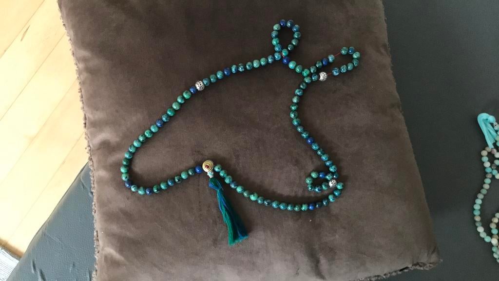 Mala 108 chrysocolla kralen Boeddhisme/Sjamanisme, Ophalen of Verzenden, Zo goed als nieuw, Groen, Overige materialen