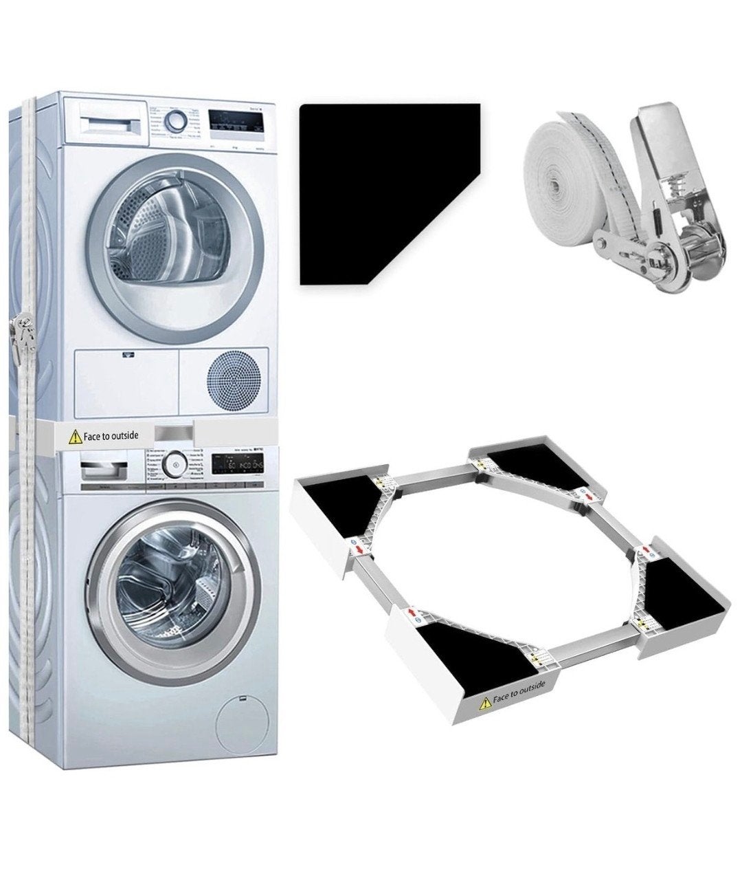 Wasmachine & Droger Stapelrek - Universeel Verbindingsframe, Witgoed en Apparatuur, Ophalen, Nieuw
