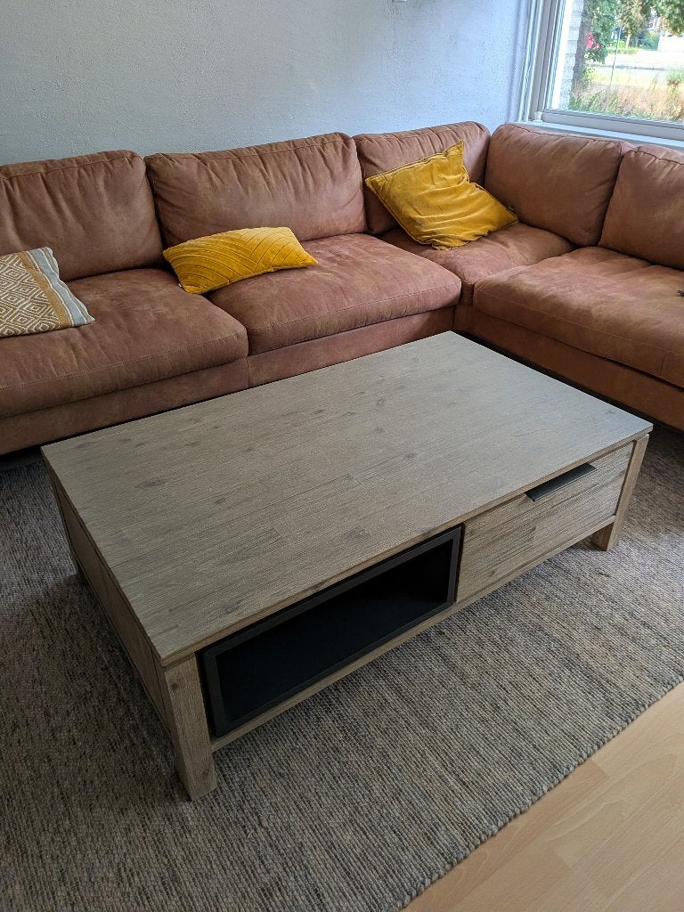 Houten salontafel, Ophalen, Gebruikt, 100 tot 150 cm, 50 tot 100 cm