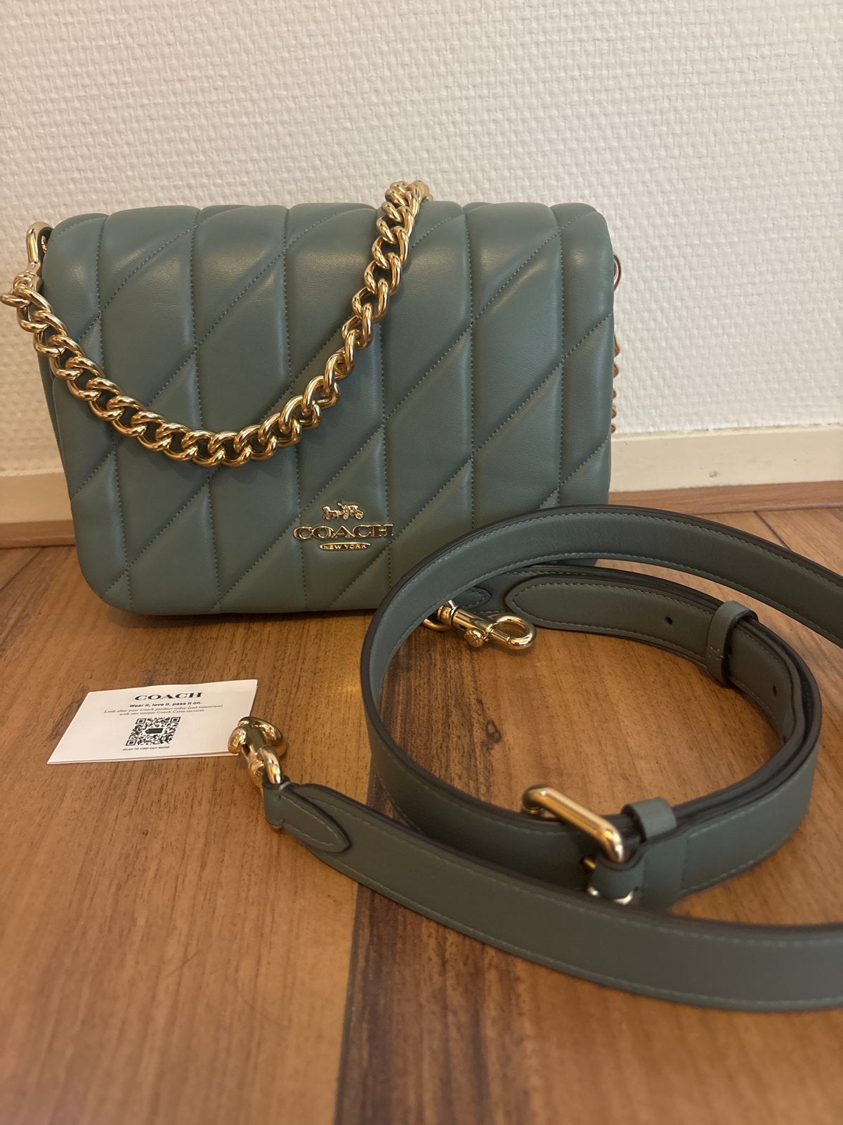 Coach Quinn Bag With Quilting Schoudertasje in Groen, Ophalen of Verzenden, Zo goed als nieuw, Groen, Schoudertasje
