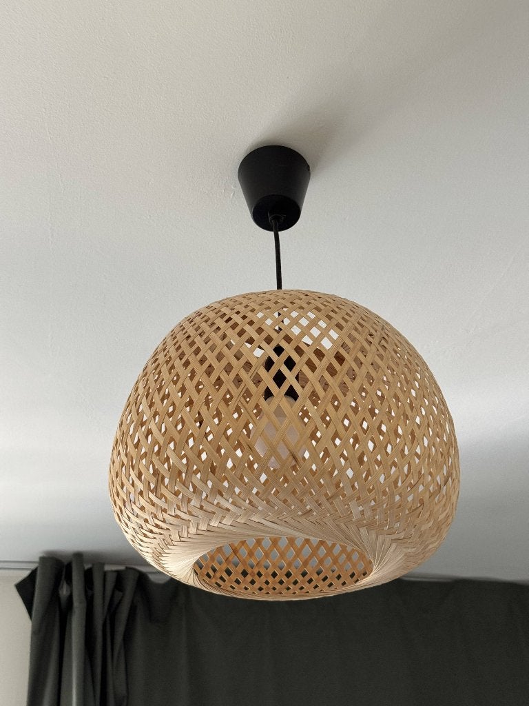 Bamboe hanglamp, Huis en Inrichting, Ophalen, Zo goed als nieuw, Overige materialen