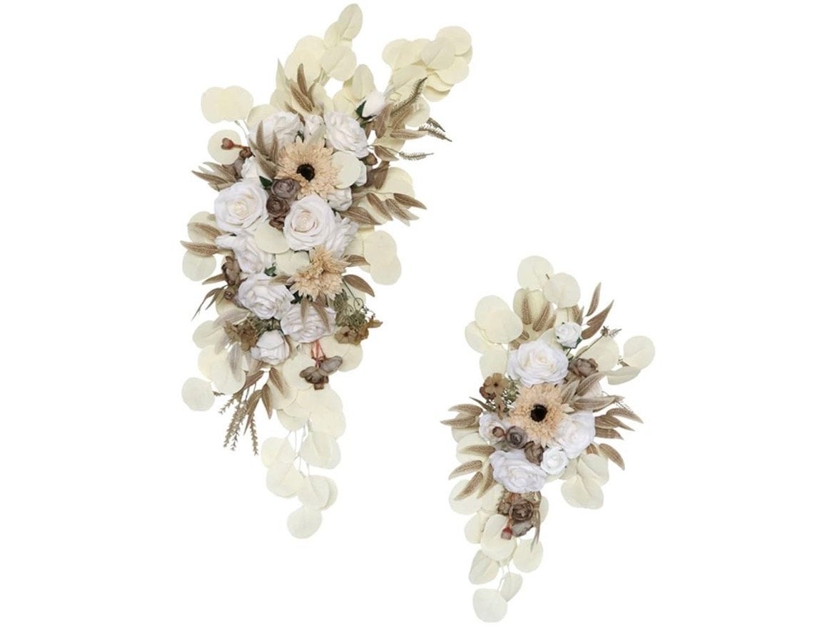 Bruiloft Bloemen Decoratie Boog Set - Crème & Wit, Ophalen of Verzenden, Nieuw, Versiering, Geboorte of Huwelijk