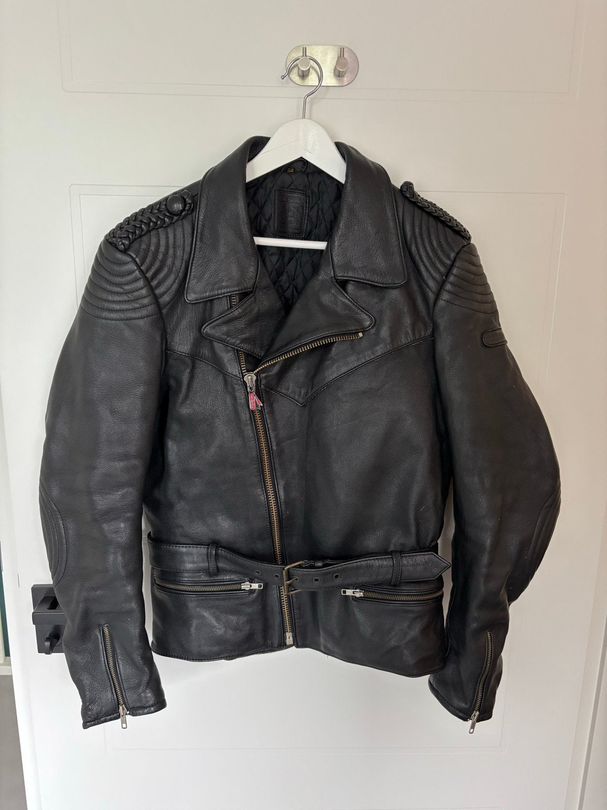 Heren Leren Motorjas Zwart Maat 54 (XL) - Hein Gericke, Ophalen of Verzenden, Gedragen, Maat 56/58 (XL), Zwart