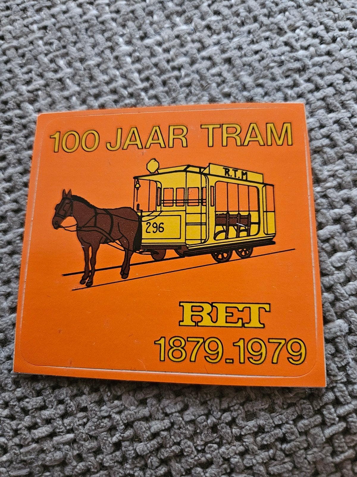 100 Jaar Tram RET 1879-1979 Sticker/Plaatje, Ophalen of Verzenden