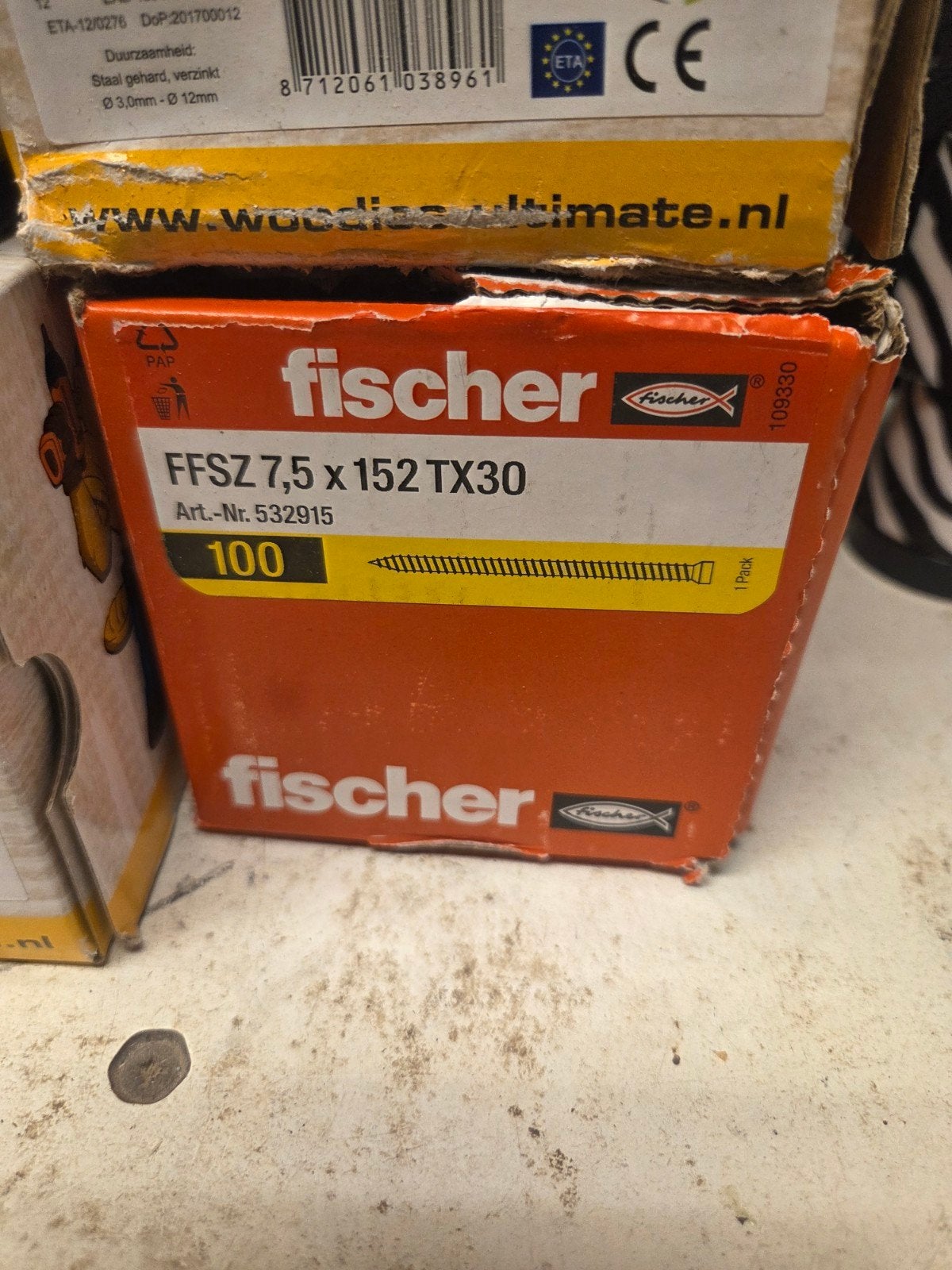 Fischer FFSZ 7,5 x 152 TX30 schroeven (95 stuks), Ophalen of Verzenden, Nieuw, 100 tot 250 mm, Schroeven