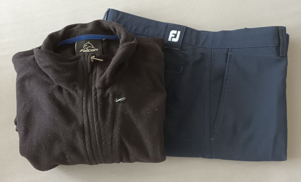 Golf fleece vest en korte broek herenmaat L, Ophalen of Verzenden, Gebruikt, Kleding