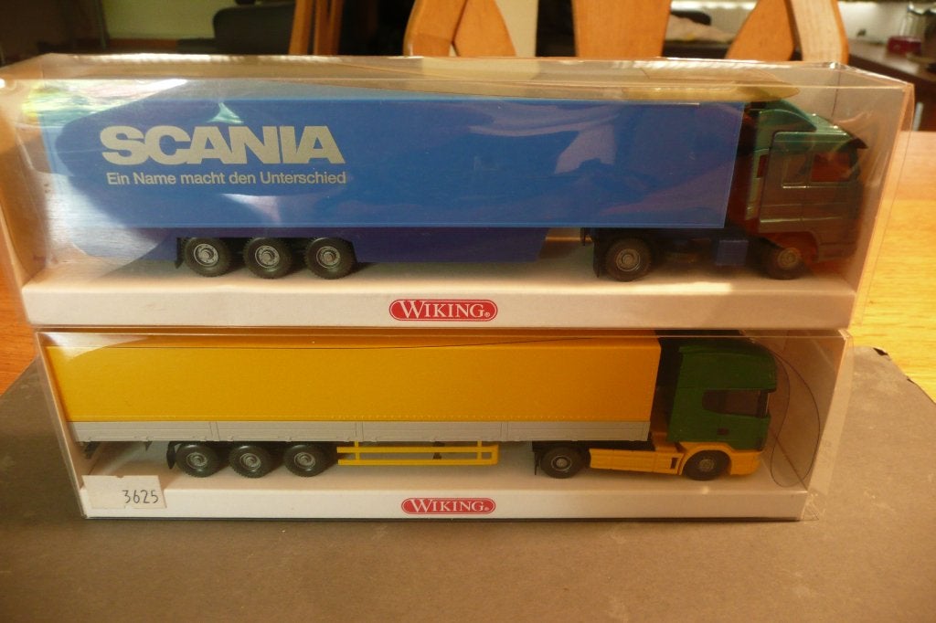 Wiking SCANIA vrachtwagens huiftrailer en koelwagen HO spoor, Ophalen of Verzenden, Zo goed als nieuw, Bus of Vrachtwagen, Wiking
