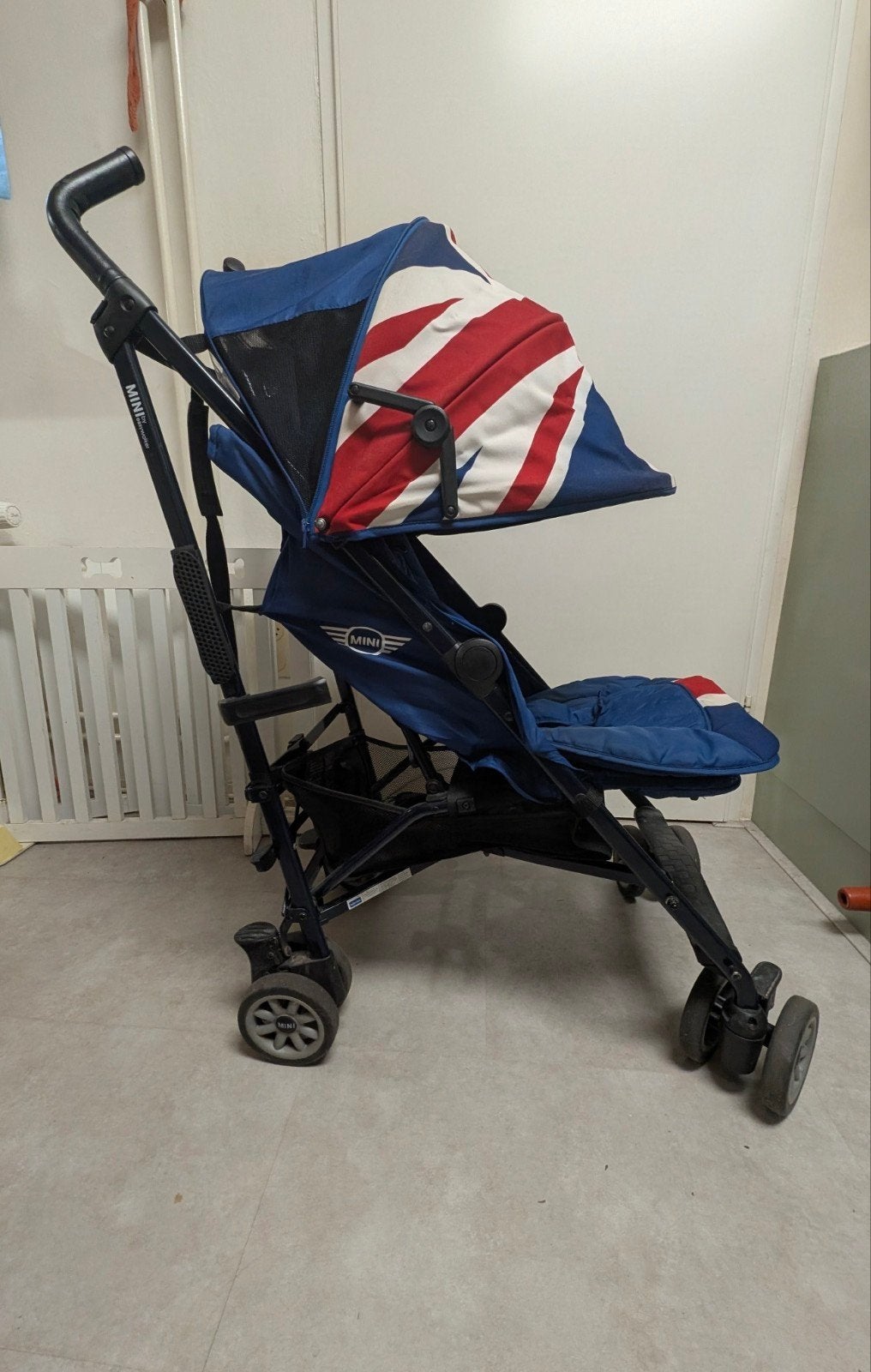 Mini buggy met Union Jack design, Ophalen, Gebruikt, Overige merken, Verstelbare rugleuning