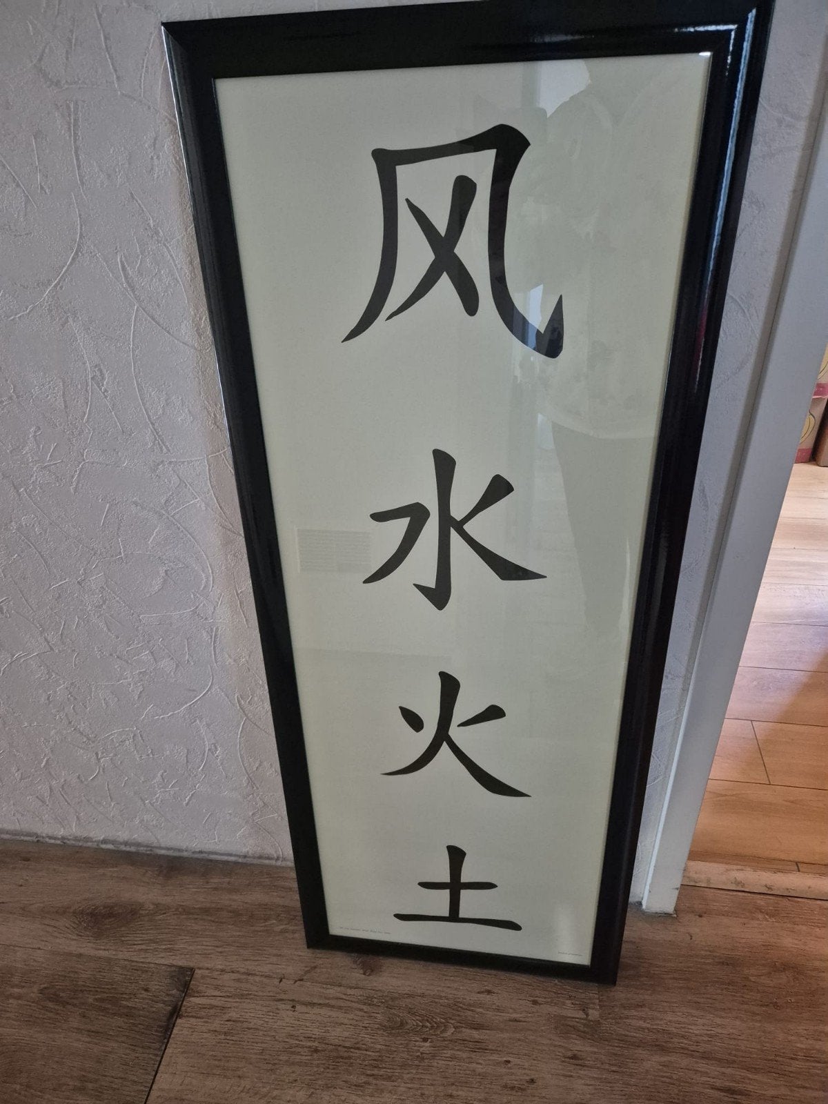 Lijst met Japanse tekens, Huis en Inrichting, Woonaccessoires | Schilderijen, Tekeningen en Foto's, Ophalen, 50 tot 75 cm, Foto of Poster