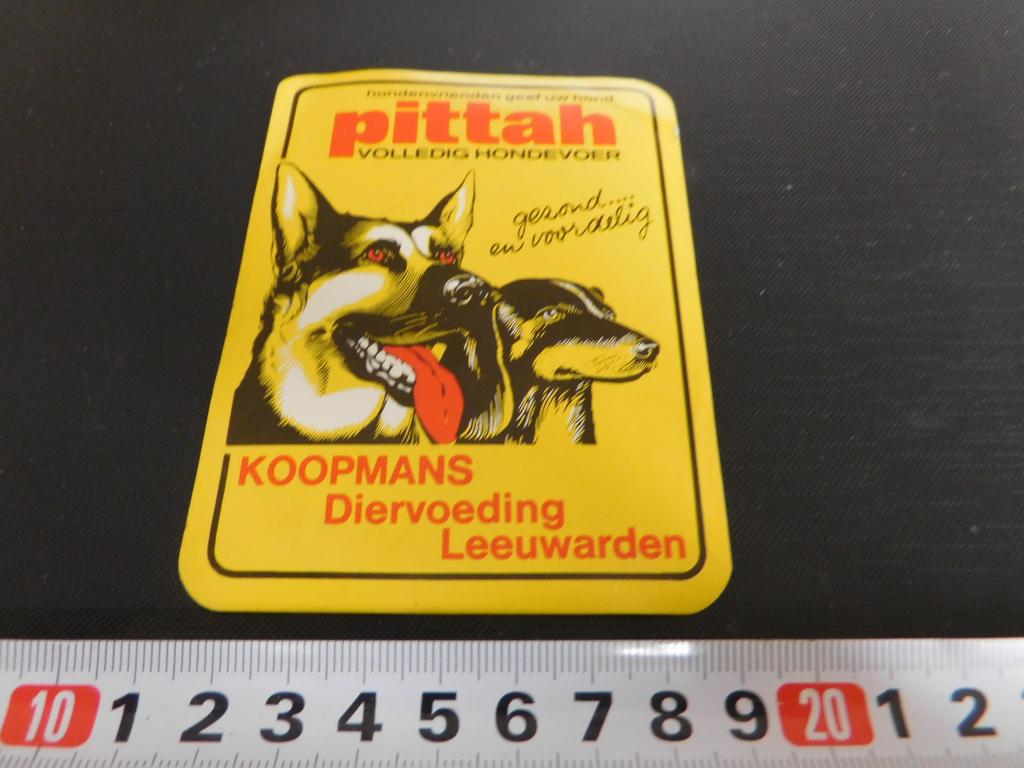 sticker pittah volledig hondevoer koopmans diervoeding', Ophalen, Zo goed als nieuw