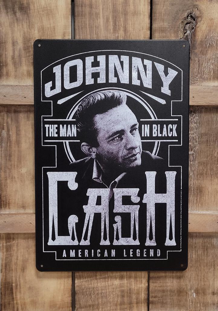 Johnny Cash man in black reclamebord van metaal wandbord, Info@deconoord.nl, Deco Noord, Nieuw, Ophalen of Verzenden