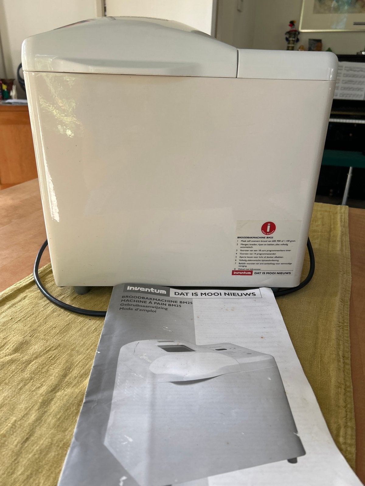 Inventum Broodbakmachine BM25 - Zo goed als nieuw, Zo goed als nieuw, 400 tot 800 gram deeg, Kijkvenster, Ophalen