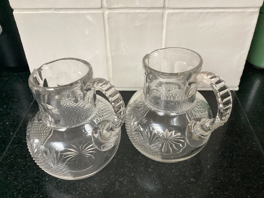 Set antieke kristallen waterkannetjes., Ophalen of Verzenden