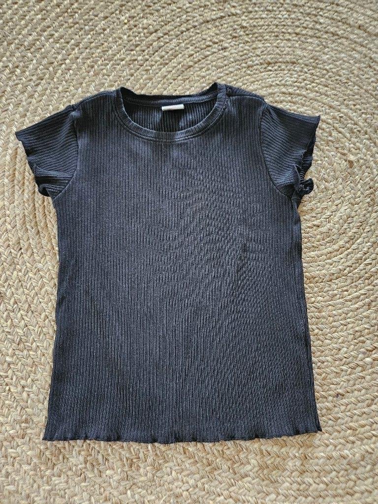 Zwart ribshirt van de Hema, maat 110-116, Kinderen en Baby's, Kinderkleding | Maat 110, Meisje, Ophalen of Verzenden, Zo goed als nieuw