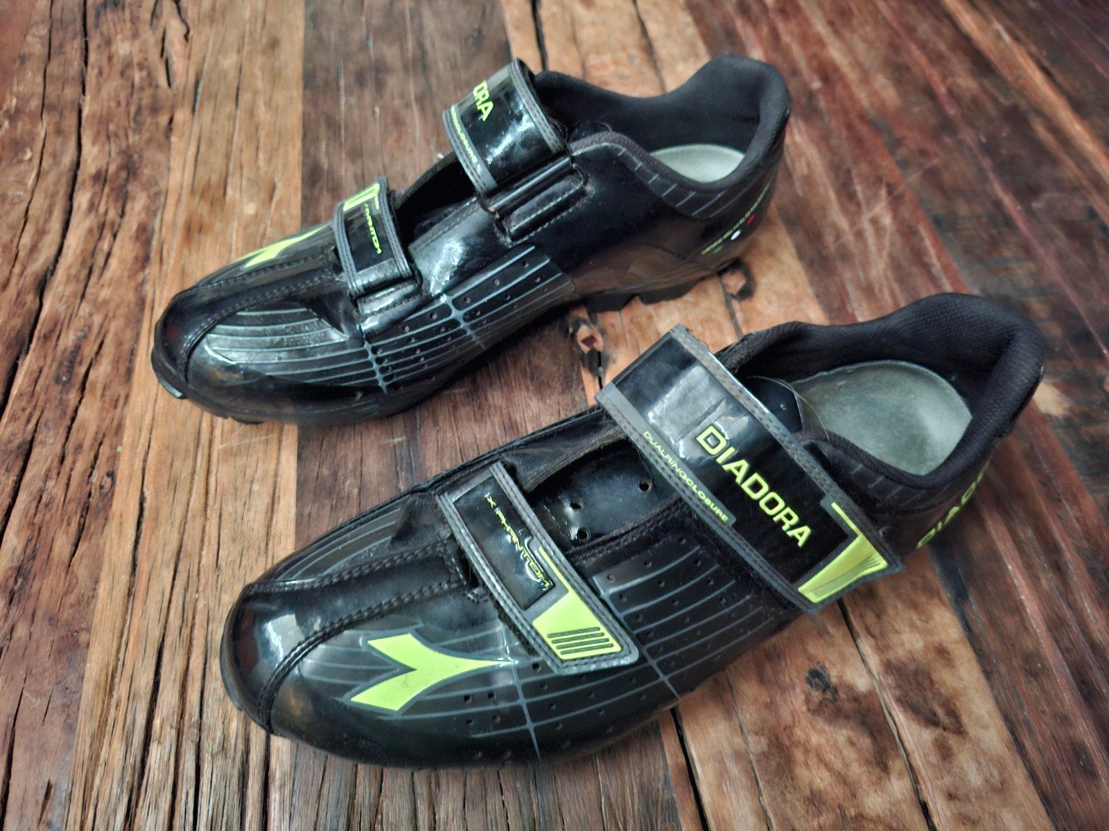 Diadora fietsschoenen - Zwart/Neon Geel, Ophalen of Verzenden, Gebruikt, Kleding