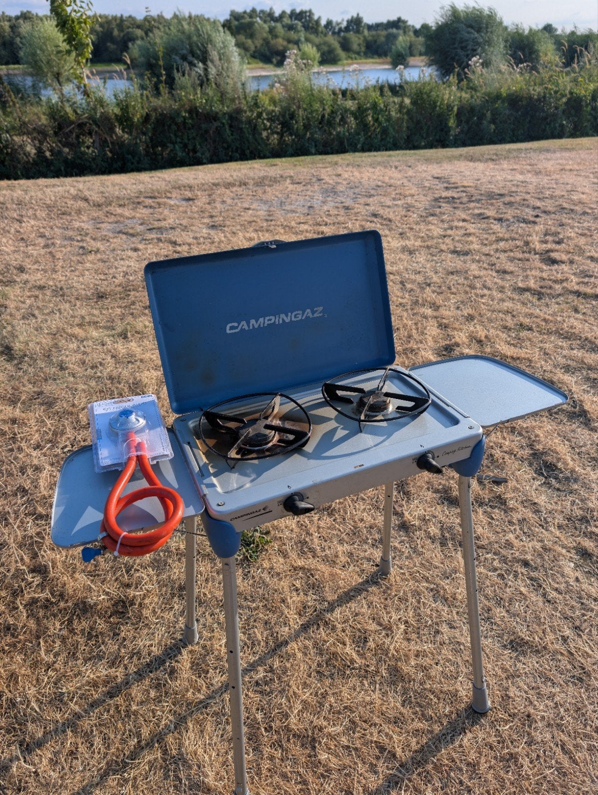 Campingaz 2-pits kooktoestel met grillplaat, Ophalen of Verzenden
