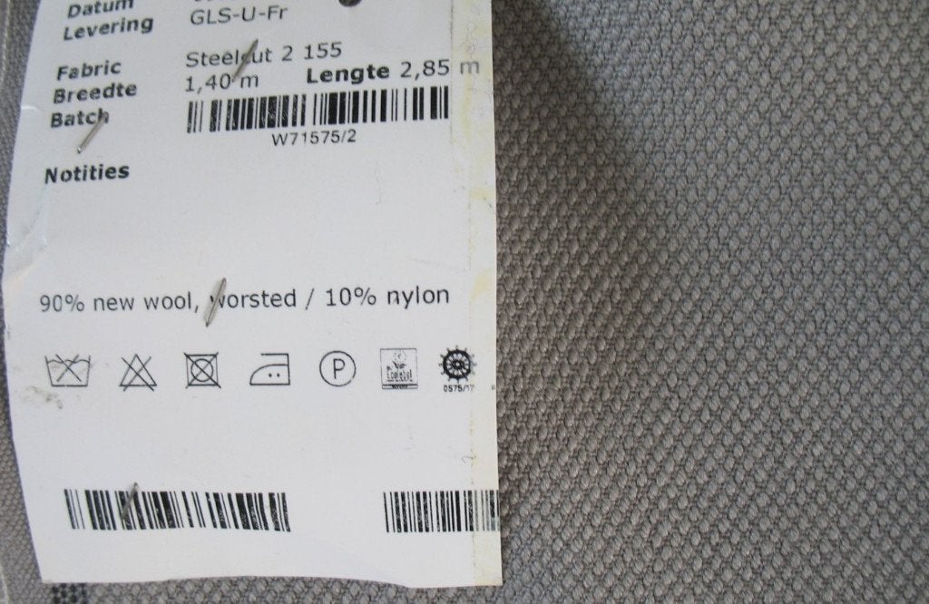 STOF VOOR DESIGN Kvadrat Steelcut 2 155; grijs; meubelstof, Wol, 120 cm of meer, Nieuw, Ophalen of Verzenden