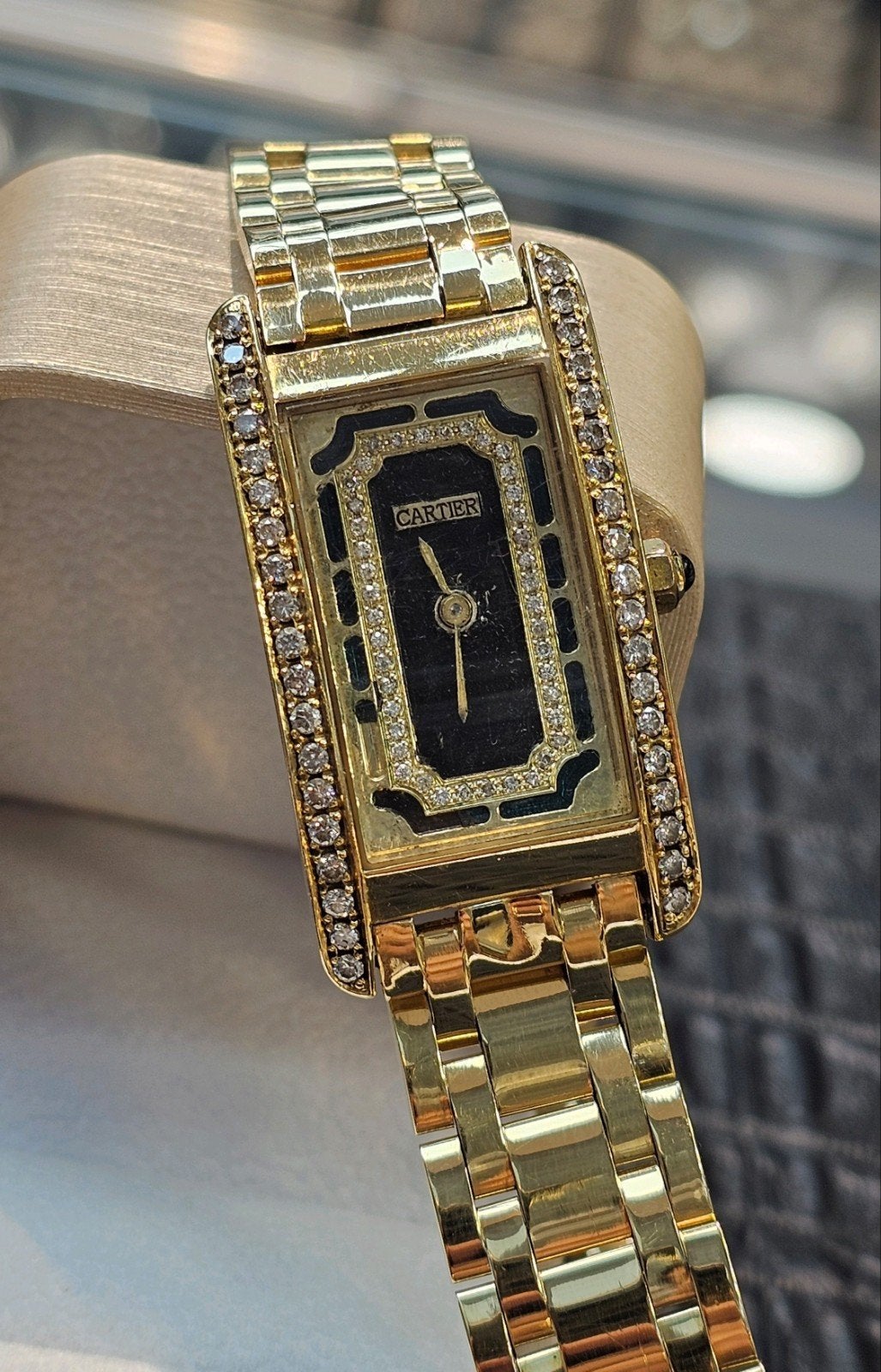 Gouden 18k cartier horloge met Briljant 81.15 gram