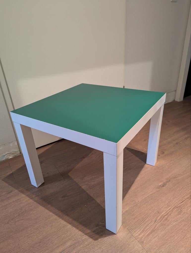 IKEA LACK bijzettafel wit met groen blad, Ophalen, Gebruikt, 50 tot 100 cm, Modern, Scandinavisch