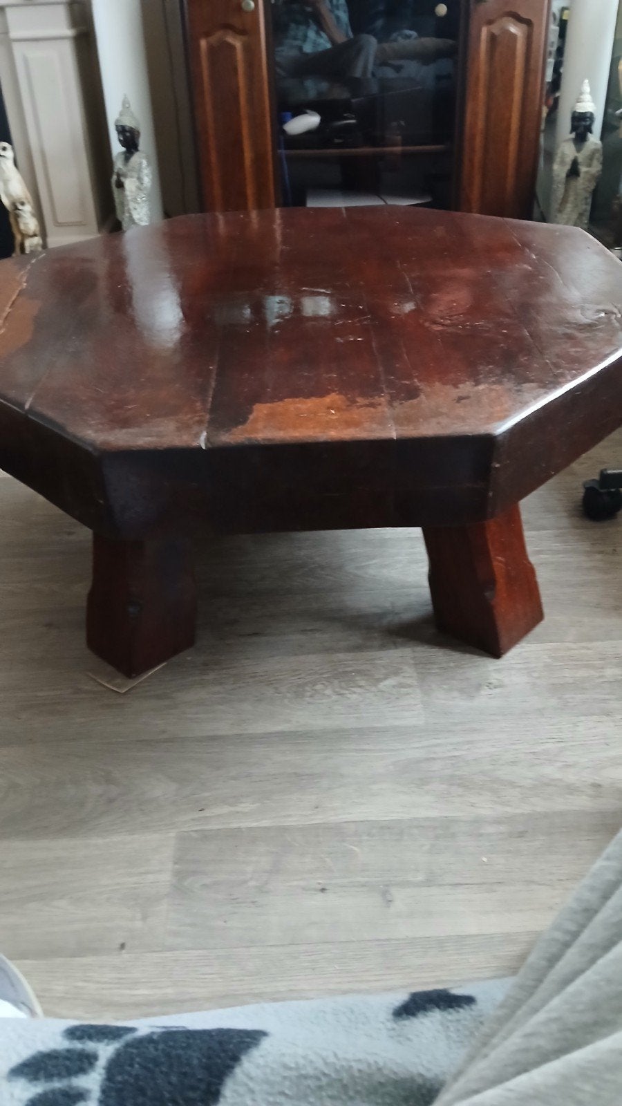 eiken spoorbielzen salontafel, Ophalen, Minder dan 50 cm, Gebruikt, 50 tot 100 cm