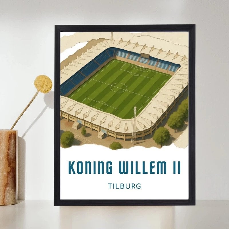 Koning Willem II Stadion Tilburg A4 poster, Antiek en Kunst, Ophalen of Verzenden