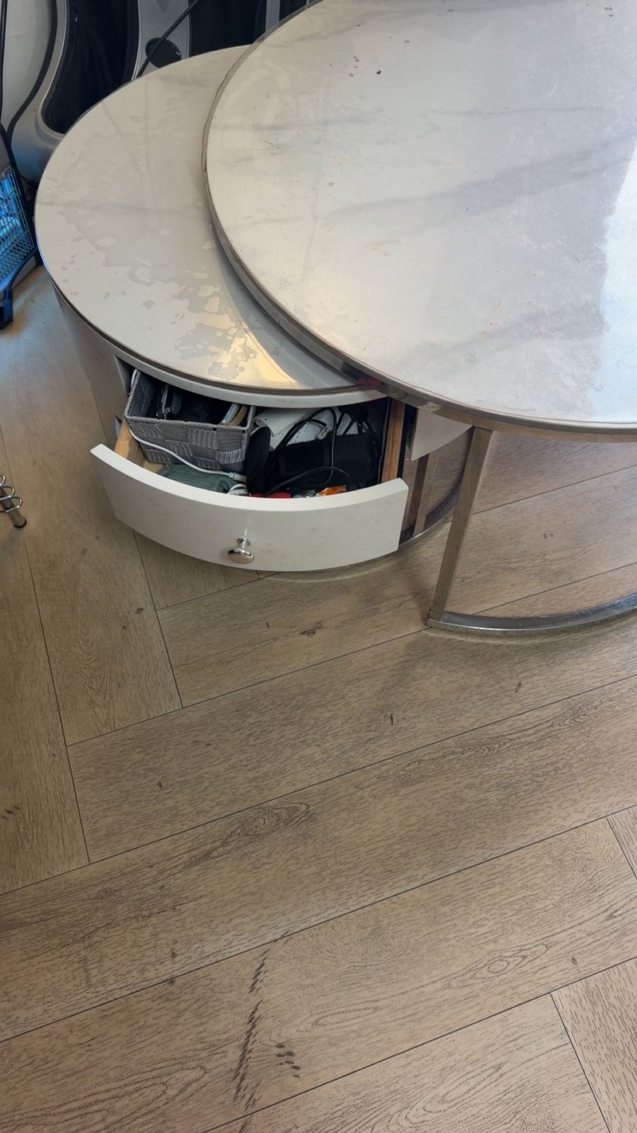 Marmeren salontafels, Ophalen, Zo goed als nieuw, Rond, 50 tot 100 cm