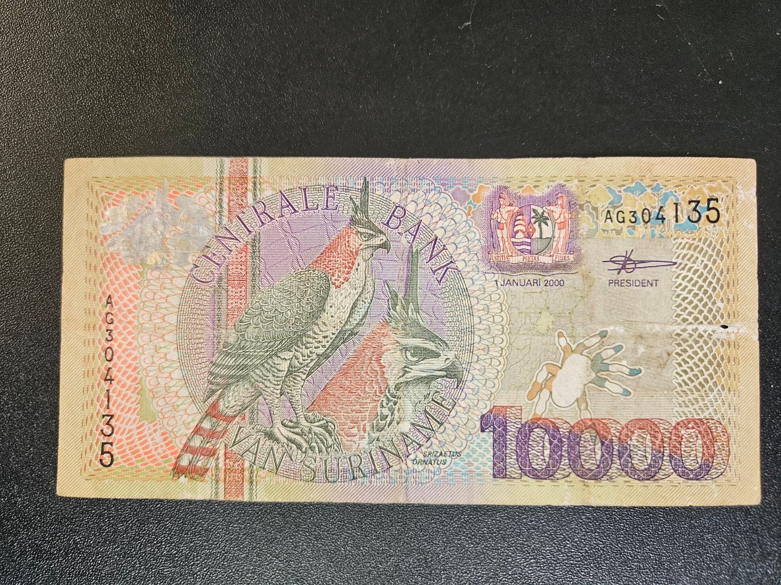 Suriname pick 153 2000 zilver, Ophalen of Verzenden, Zuid-Amerika, Los biljet
