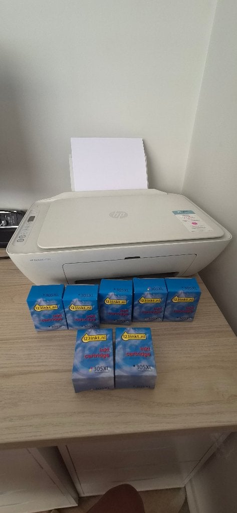Hp desksjet 2724 all in one printer + 7 cartridges, Ophalen, Gebruikt, Inkjetprinter, All-in-one