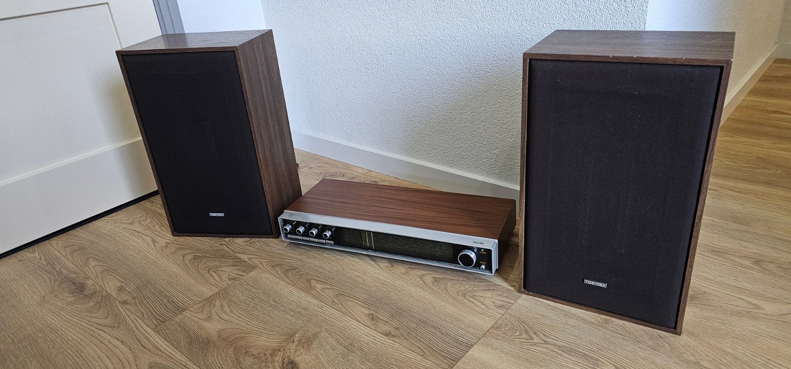 Vintage Philips 701 Receiver met Toshiba Speakers (Jaren'70), Ophalen, Philips, Gebruikt, Losse componenten