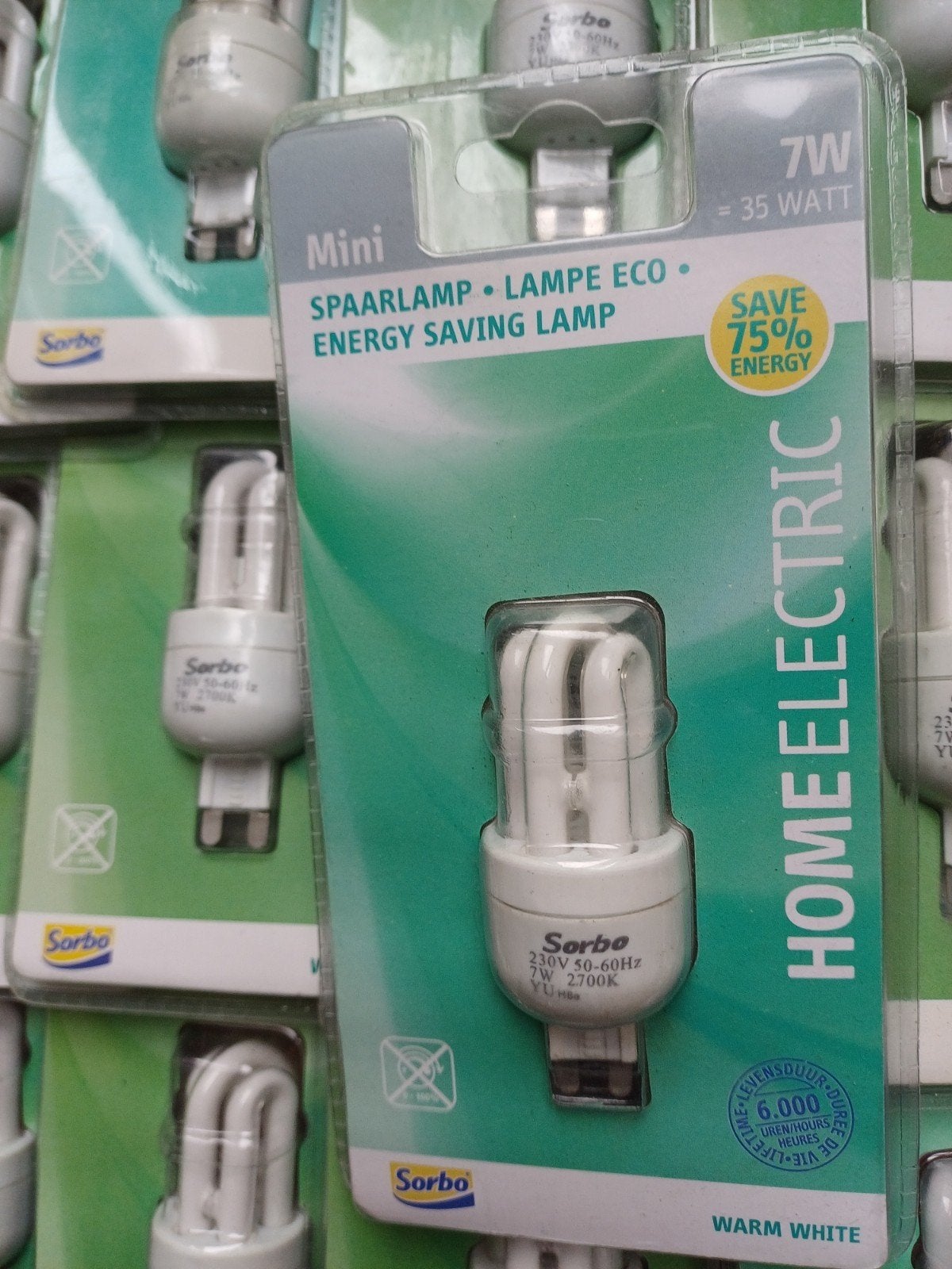 20x Sorbo spaarlampen G9 fitting 7 Watt, Nieuw, Ophalen of Verzenden, Spaarlamp, Warm wit