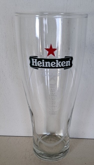 Heineken Bierglas Ellipse 0,5L groen logo, Verzamelen, Ophalen of Verzenden, Zo goed als nieuw, Glas of Glazen, Heineken