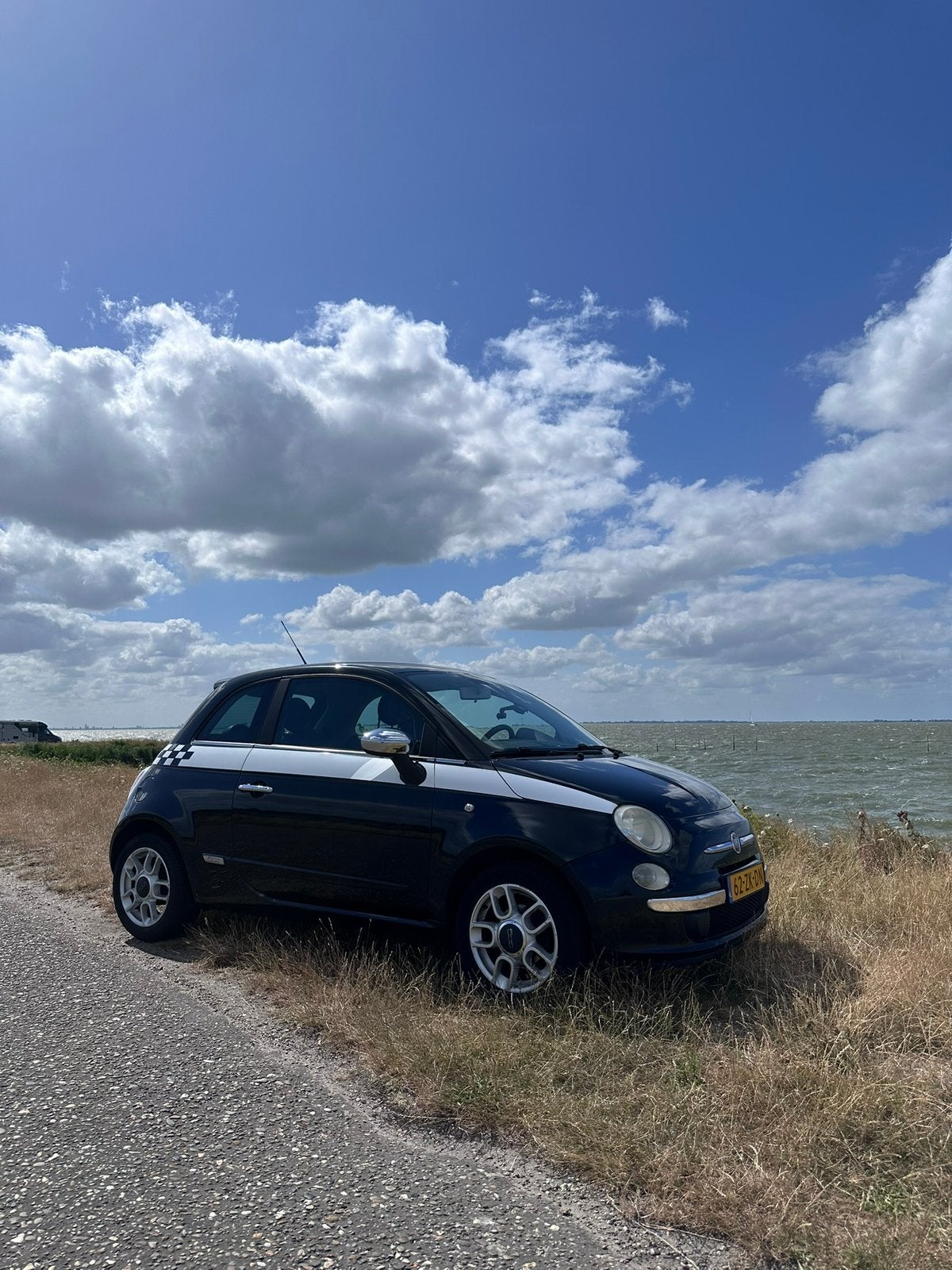 Fiat 500 1.2 C 2008 Zwart, Auto's, Voorwielaandrijving, 4 cilinders, 840 kg, 4 stoelen