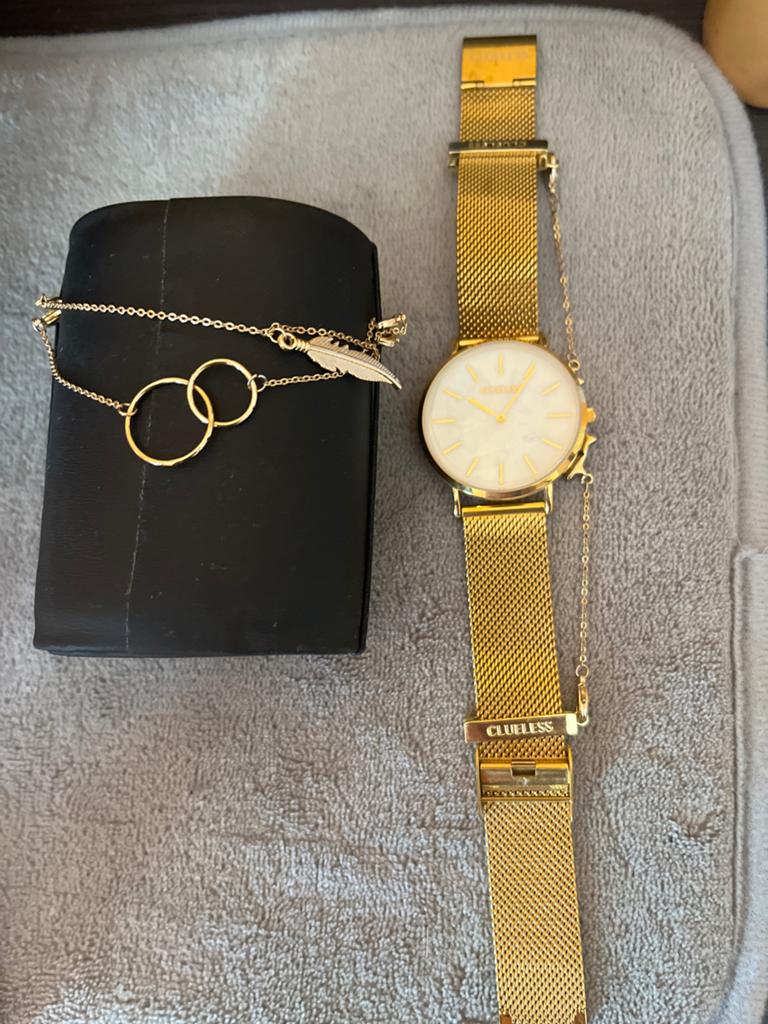 Clueless horloge goudkleurig met accessoire - Nieuw!, Overige merken, Staal, Polshorloge, Nieuw
