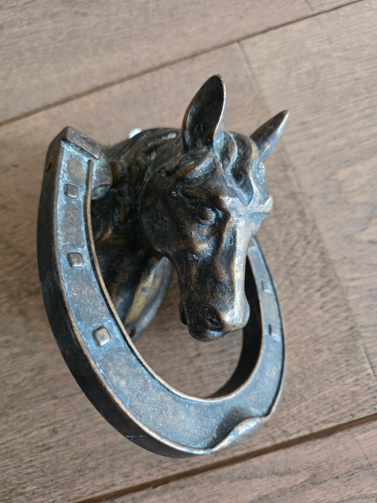 Antieke Messing Deurklopper Paard Hoefijzer, Ophalen of Verzenden