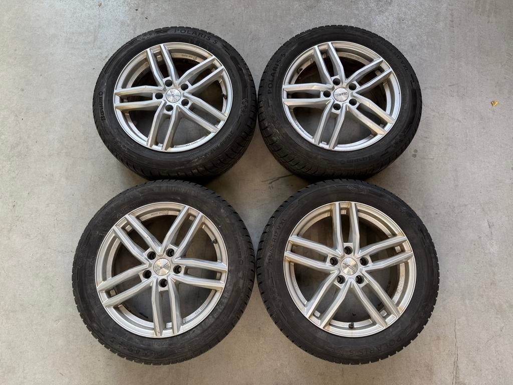 Setje Dezent Velgen + Barium Winterbanden 215/55 R17, Auto-onderdelen, Banden en Velgen, Banden en Velgen, 17 inch, Personenwagen