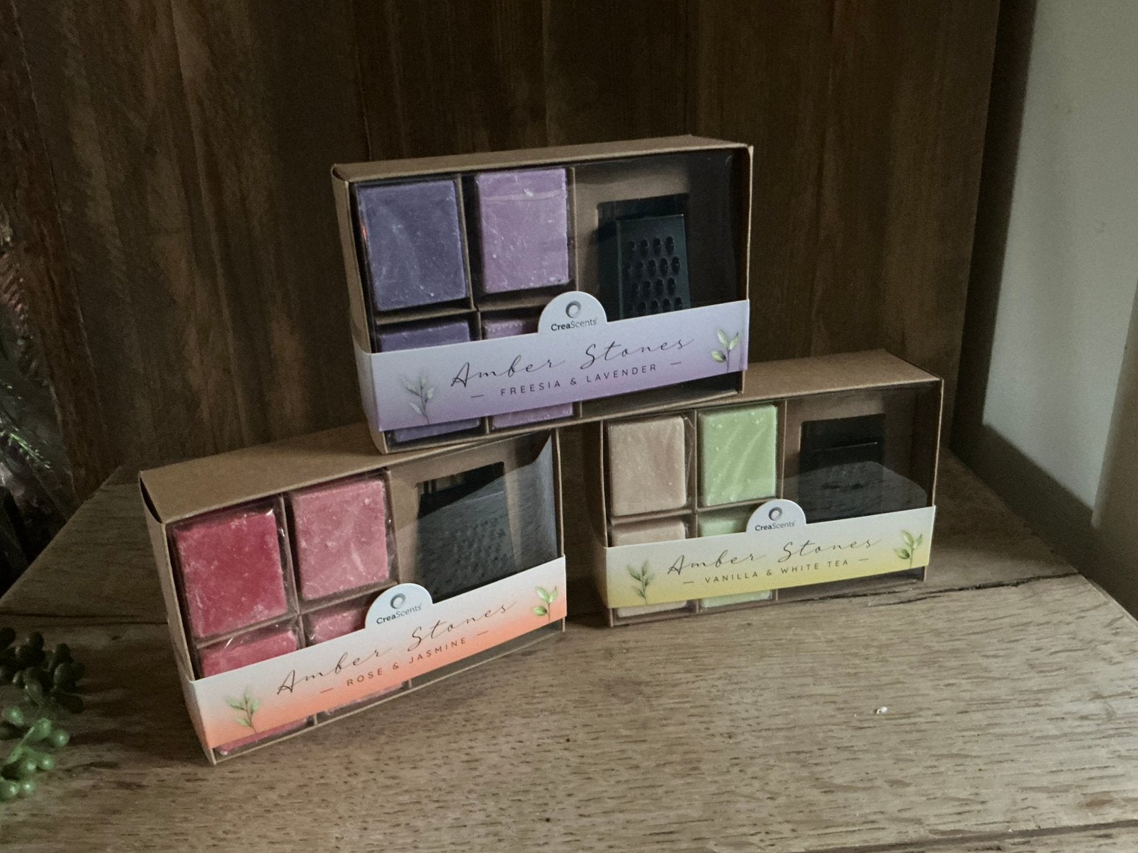 ≥ NIEUW set van 3 cadeaudoosjes met amberblokjes en rasp ...