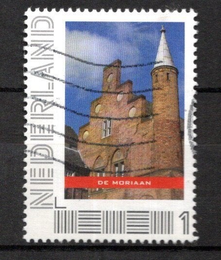 gestempelde zegel. persoonlijke. uit vel van 3. de moriaan, Ophalen of Verzenden, Na 1940, Gestempeld