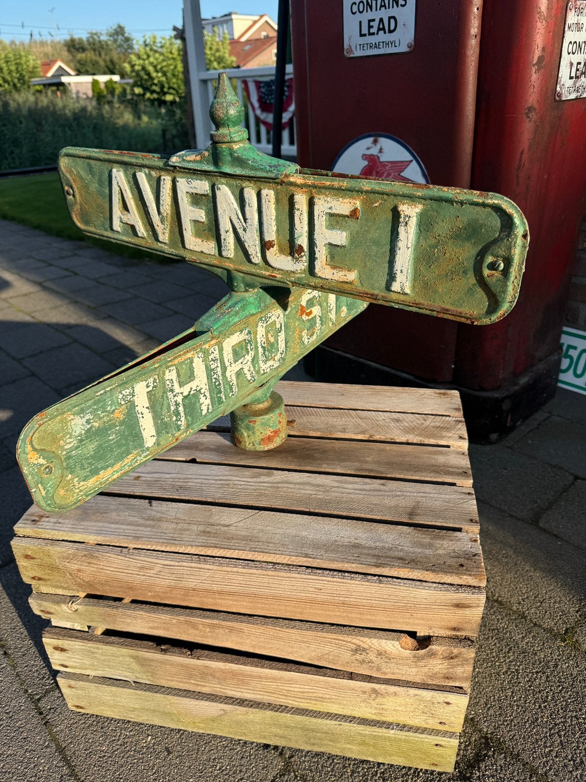 Orgineel dubbel amerikaans straatnaambord, Ophalen of Verzenden, Gebruikt