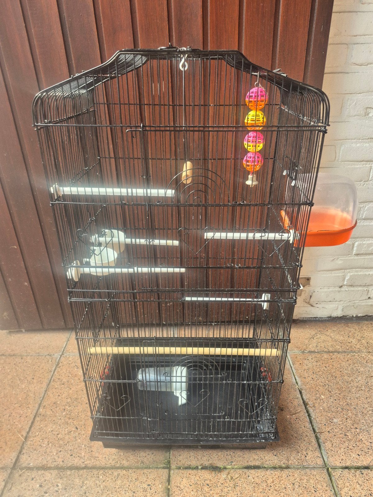 Vogelkooi kooi zwart, Verzenden, Zo goed als nieuw, Metaal, Vogelkooi