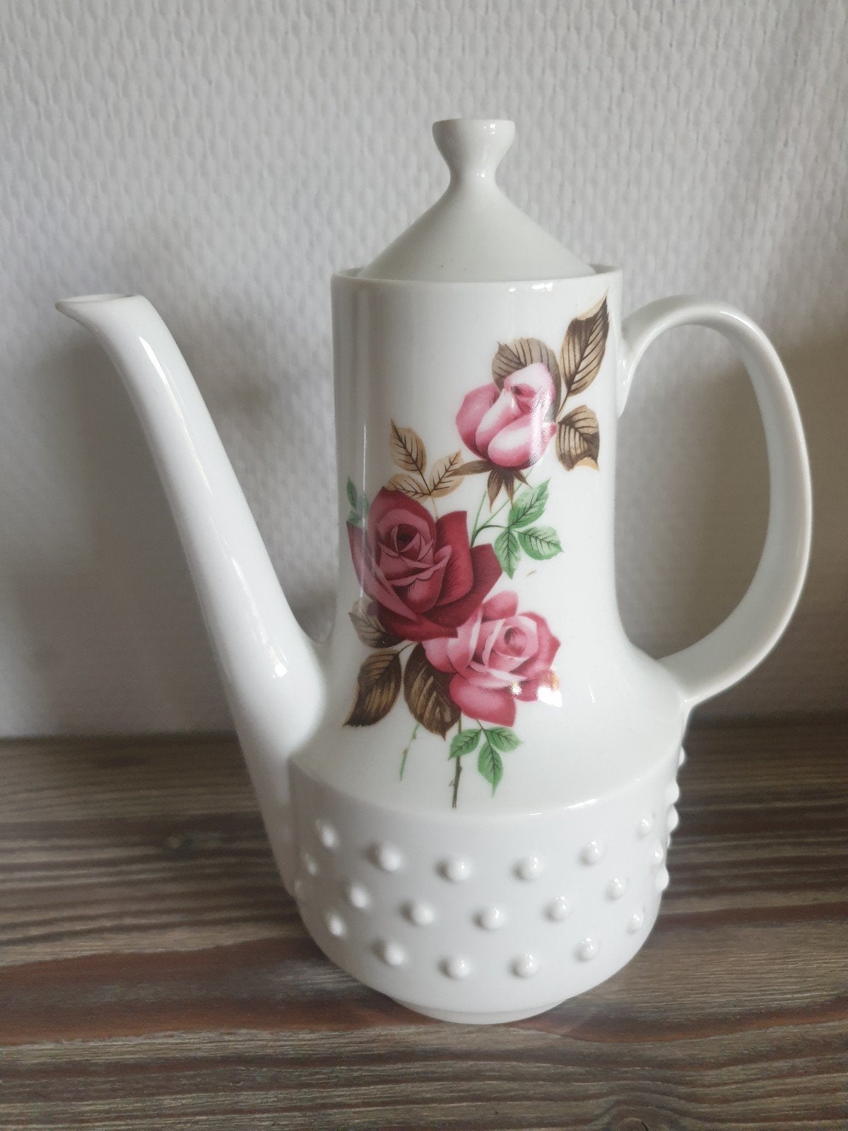Vintage theepotje met rozenmotief, Ophalen of Verzenden