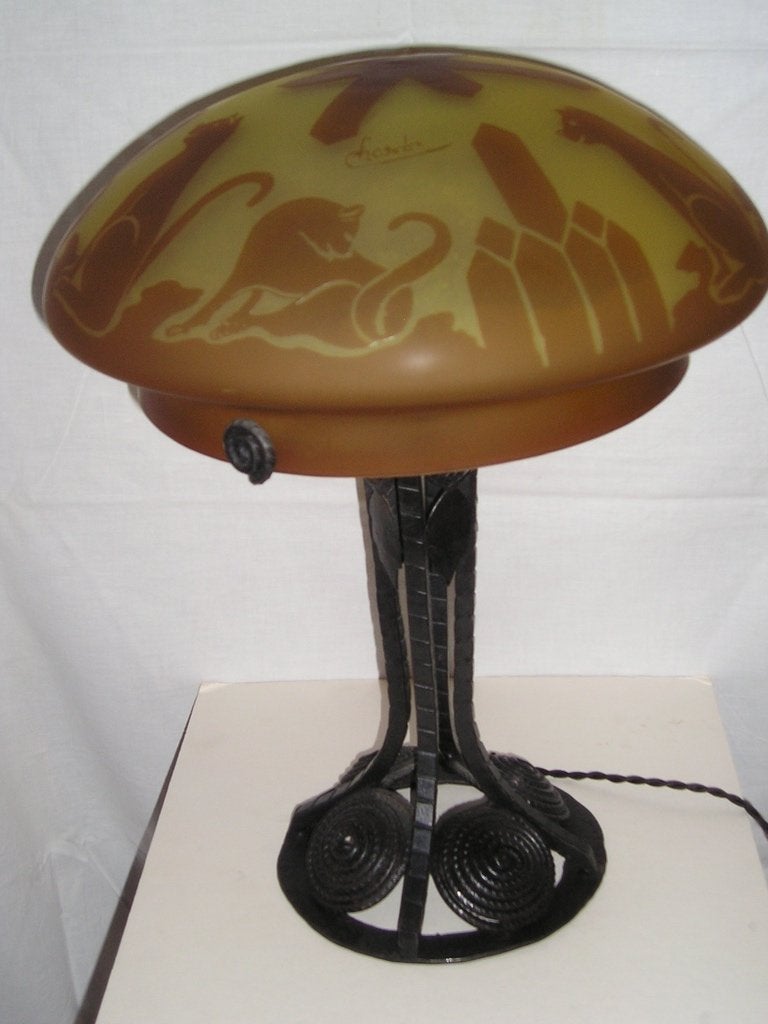 Charles Schneider tafel-bureaulamp, Antiek en Kunst, Ophalen of Verzenden